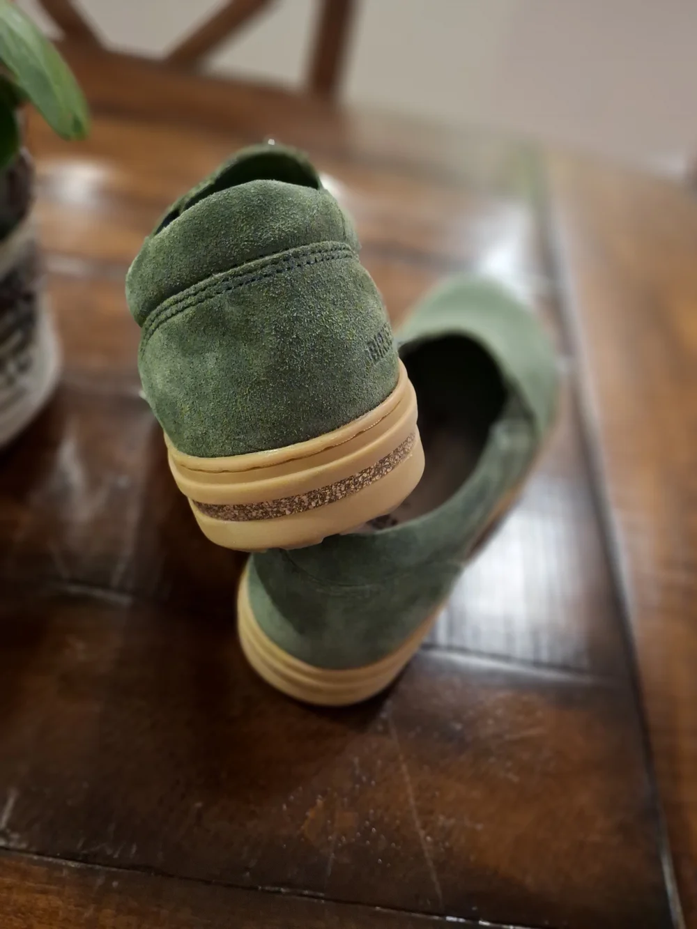 Birkenstock Oswego Suede Leather Slip On Shoes- Thyme Color EU39